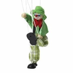 Coupon 🧨 Hand Puppet Clown Wood Marionette Toys Pull Strings Puppet Doll Movable Hands And Feet,Xmas Parent-Child Interactive Fun Toys Gift Yellow 😉
