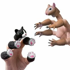 Best deal 😉 Animal Finger Puppet Hand Novelty Toys Finger Doll Props Gift For Kids (Squirrel & Cat) 🧨