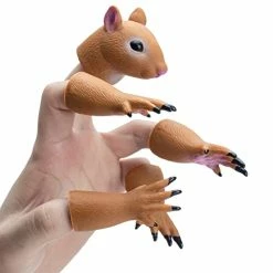 Coupon 🧨 Handi Squirrel Finger Toys Hand Puppet Novelty Animal Tiny Handy Doll Props Plaything Gift For Kids 🥳 Birthday Party Cosplay Performance Latex Soft Odourless 🧨