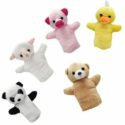 Hot Sale 🔔 Hand Puppets Animal Hand Party Toy For Kids, Soft Plush Puppet, 5 Pack ✔️