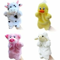 Flash Sale 🌟 4pcs Glove Puppets Animal Hand Puppets For Kids Plush Toys Storytelling Game Props--Farm Animals 🎉