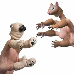 Hot Sale 💯 Animal Finger Puppet Hand Novelty Toys Finger Doll Props Gift For Kids (Squirrel & Pug) ✨