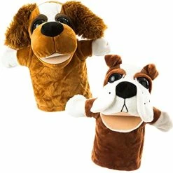 Wholesale 🤩 Animal Hand Puppets Set Of 2 By BetterLine - Premium Quality, 9.5 Inches Soft Plush Hand Puppets For Kids- Perfect For Storytelling, Teaching, Preschool, Role-Play Toy Puppets (2 🦮 Dogs) 😀