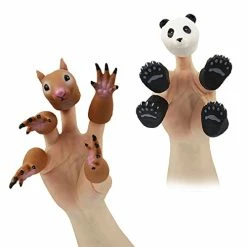 Best Sale 🥰 Cute Animal Finger Puppets Toys, Panda Puppet And Squirrel Puppet, Role-Telling Animal Puppets, An Excellent Gift For Kids. 2 Set Cat&dog ⌛