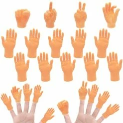 Outlet ⭐ 14 Pcs Tiny Finger Hands,Premium Rubber Mini Tiny Finger Hands,Flat Hand Style Mini Hand Finger Puppets For Puppet Show,Gag Performance,Party Favors 🔔