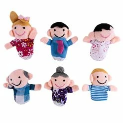 Budget 🎁 Mini Grandparents, Mom & Dad, Brother & Sister Family Style Finger Puppets For Children, Shows, Playtime, Schools - 6 Piece (Family 1) 🔥