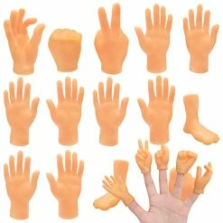Cheapest 😍 14 Pack Tiny Finger Hands,Little Rubber Finger Hand,Flat Hand Style Mini Realistic Hand For Puppet Show,Party Favors,Games,Gag Performance,Kids 🧨