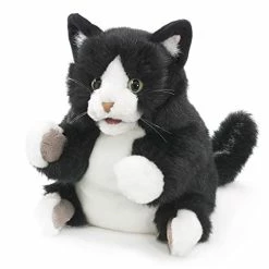Outlet ⭐ Tuxedo Kitten Hand Puppet, Black; White ❤️