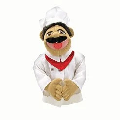 Budget π Chef Puppet (Al Dente) With Detachable Wooden Rod - Pretend Play Chef Puppet Chef Pep π