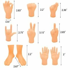 Best Pirce 🤩 16 Pcs Tiny Finger Hands Mini Rubber Finger Puppets Realistic Little Hand Finger For Puppet Show Gag Performance Party Favors 💯