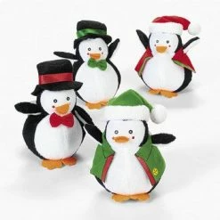 Best Pirce 🧨 Holiday 👗 Dressed Plush Penguins - Toys - 12 Piec 🛒