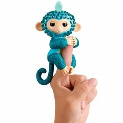Outlet ❤️ Fingerlings Monkeys - Fingerblings - Glam (Turquoise/Blue) - Friendly Interactive Toy 🎁