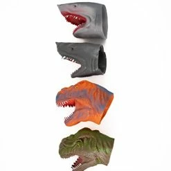 Flash Sale 🌟 Nosaur & Shark Combo Pack Hand Puppet (2 Of Each) 4 Total Realistic Soft Rubber Interactive Hand T 😀