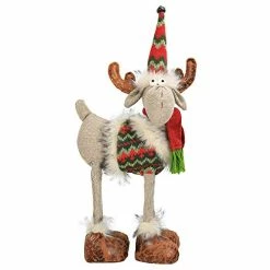 Promo 🔔 Plush Toy Reindeer 16.1 X 7.5 Inches Plush Stuffed Animal Moose Décor Plush Toy For 🎄 Christmas Decorations, 🎄 Christmas Ornaments - Burlap ✨