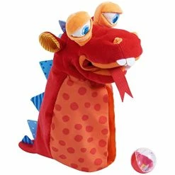 Promo 😉 Glove Puppet Eat It Up Dragon - Hand Puppet With Belly Bag To Eat Small Objects 🧨
