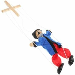 Cheap 😍 Marionette Puppets Clown Doll String Puppets Wooden Pirate Marionette Pull String Puppet Funny Toy For Pretend Play Puppetry Party 🎅 Christmas Goodie Bag Stuffers - Blue As Shown2 🧨