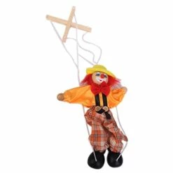 Flash Sale 🎁 1pc Lovely Funny Wooden Clown Marionette Puppet 😉