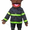Promo ❤️ 25" Fireman, Black Male, Full Body, Ventriloq 🌟