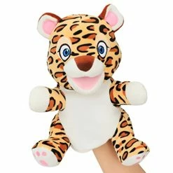 Wholesale 🌟 Plush Cheetah Hand Puppet With Open Movable Mouth For Imaginative Play, Role Play, Interactive Toy For Storytelling Teaching Puppet Theater, Gift For Kids Boys 👧 Girls, Gray, 11'' 06 Cheetah 😍
