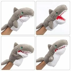 Flash Sale ⭐ Shark Hand Puppets Stuffed Ocean Animals Hand Puppet Plush Animal Toys 13 Inches 🧨