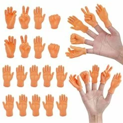 Cheapest 💯 18 Pcs Tiny Hands For Fingers, Little Finger Puppets Left & Right Relastic Miniature Mini Hands Toy For Kids Gag Present And 🎃 Halloween Party Favors (5 Styles) 🔔