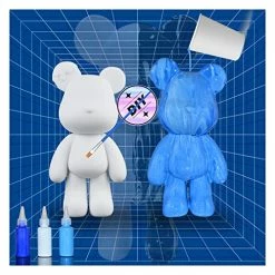 Best deal 🤩 Is No Brand Zige Worldwide Violent Bear Figure, DIY White Bear Figure Doll Home Decoration Action Model Toy Gift, Violent Bear Model Painting And Painting Graffiti, Multiple Colors, Each Piece Is Unique G 😀