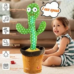 Cheapest 🌟 Dancing Cactus Talking Toy, Wriggle Singing Cactus Repeats What You Say, Soft Plush Talking Toy Speaking Cactus Baby Funny Creative Kids Toys 🎁