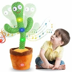 Promo 🎁 Kids Dancing Talking Cactus Toys For Baby Boys And 👧 Girls, Talking Sunny Cactus Toy Electronic Plush Toy Singing, Record & Repeating What You Say With 120 English Songs And LED Lighting For Home Decor 🧨