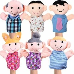 Cheapest 😀 Hand Puppet Set - 6 Family Members - Premium Quality, 9” Inch Soft Plush Hand Puppets For Kids For Storytelling, Teaching, Preschool, Role-Play | 👩 Mother, Father, Son, Daughter And Grandparents 🔔