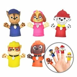 Promo 🌟 Nickelodeon Paw Patrol 5 Pc Finger Puppet Set - Party Favors, Educational, Bath Toys, Story Time, Beach Toys, Playtim 👏