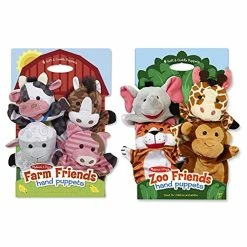 Best reviews of 🌟 Animal Hand Puppets (Set Of 2, 4 Animals In Each) - Zoo Friends And Farm Friend 🌟
