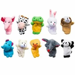 Flash Sale 👍 Velvet Cute Animal Style Finger Puppets For Children, Shows, Playtime, Schools - 10 Animals 🤩
