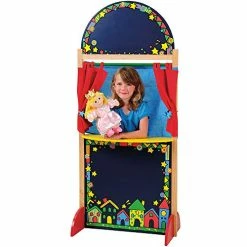 Outlet 🌟 Kid-Sized Hardwood Puppet Theater With Chalkboard 😍