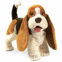 Buy ✨ Basset Hound Hand Puppet , Brown, White, Blac 🔔