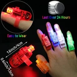 Outlet 🌟 200 Pieces LED Finger Lights Bright Finger Rave Lights Finger Ring Glow Sticks Small Finger Laser Holiday Light Up Fingers Light Up Rings Party Favors For Adults Rave Party Toy Supplies, 5 Colors 💯