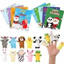 Best Sale 😀 20 Pack ❄ Christmas Finger Puppets Cards Set, Xmas Classrooms Exchange Gifts Party Favors, ❄ Christmas Stocking Stuffers Goodies Bags Fillers For Kids ✔️