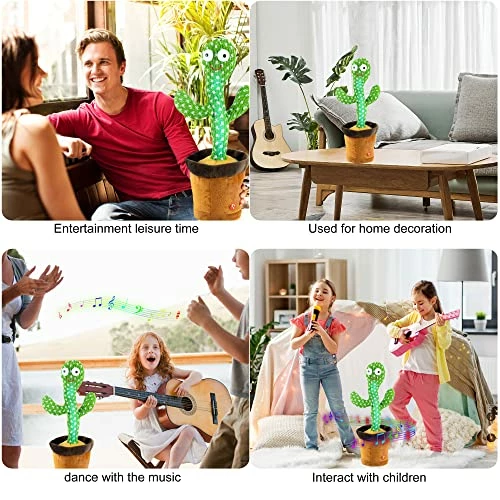Cheapest π Dancing Cactus Talking Toy, Wriggle Singing Cactus Repeats What You Say, Soft Plush Talking Toy Speaking Cactus Baby Funny Creative Kids Toys π - Image 2