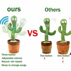 Best Pirce ✨ Dancing Cactus Toys, [Upgraded] Talking Cactus Toy, Can Twist Body Imitate Speech Sing English Songs Repeat What You Say, Dancing Cactus Toy With Lighting, Funny Creative Kids Toy Monkey 🧨
