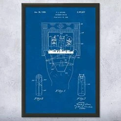 Wholesale 🎉 Framed Finger Puppet Theater Print, Toy Collector Gift, Puppet Wall Art, Daycare Decor, Theater Art, Marionette Gifts Blueprint (8x10) ⭐
