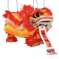 Cheap ✨ Hand String Puppet With Rod, Chinese Marionette Lion Toy, Orange 🛒