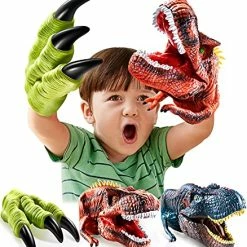 Discount 🎁 Dinosaur Toys Hand Puppet For Kids , Dinosaurs Claws Head Soft Rubber, Dino Figures Set Animal Glove T-Rex Velociraptor Puppets Gifts For Boys Age 3 4 5 6 7, 3 Pack 💯