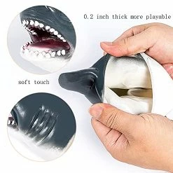 New 💯 Dinosaur & Shark Toys Puppets Hand Puppet Set Role Play Rubber Soft Touch Realistic For Kids And Adults (4 Pack) ⭐