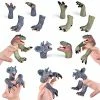 Best Sale 👍 10PCs Dinosaur Finger Puppets, Tiny Hand Animal Figure Bath Toys, Boys 👧 Girls Treasure Box Prizes, Pinata Fillers Goodie Bag Fillers For Kids 🥳 Birthday Party Supplies Favors Decorations ✨