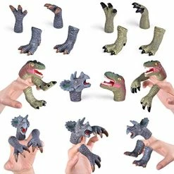 Best Sale 👍 10PCs Dinosaur Finger Puppets, Tiny Hand Animal Figure Bath Toys, Boys 👧 Girls Treasure Box Prizes, Pinata Fillers Goodie Bag Fillers For Kids 🥳 Birthday Party Supplies Favors Decorations ✨
