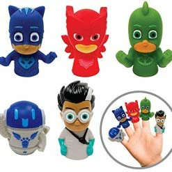 Best Sale 🎉 Hasbro PJ Masks 5 Pc Finger Puppet Set - Party Favors, Educational, Bath Toys, Story Time, Beach Toys, Playtim 🎉