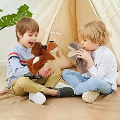 Cheapest 🌟 (2Pack) Animal Hand Puppets With Open Movable Mouth, Puppy & Hippo Show Hand Puppet Imaginative Play Toy, Gift Ideas For Adults And Kids 😍
