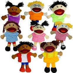 Brand new 🥰 Hand Puppets For Kids, Multicultural Puppets With Movable Mouth (8 Pack) Soft Plush Puppets Fits Toddlers & Kids For School, Home Puppet Theater Shows, Classroom Toys, Great Gift Idea B 😀