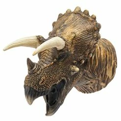 New 🧨 Triceratops Puppet Dinosuar Head Puppets Realistic Soft Latex Rubber Animal Glove Hand Puppet For Kids 💯