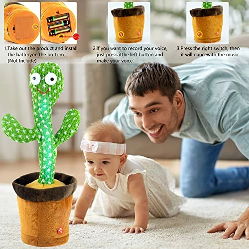 Cheapest π Dancing Cactus Talking Toy, Wriggle Singing Cactus Repeats What You Say, Soft Plush Talking Toy Speaking Cactus Baby Funny Creative Kids Toys π - Image 3