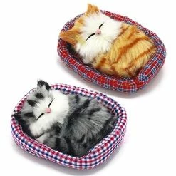 Deals π€© 2Pcs Sleeping Cat In Pet Pad Doll Toy, Mini Kitten In Pet Pad With Meows Sounds Decor For Office Desk Hand Toy Gift For Kids Boys π§ Girls π₯°